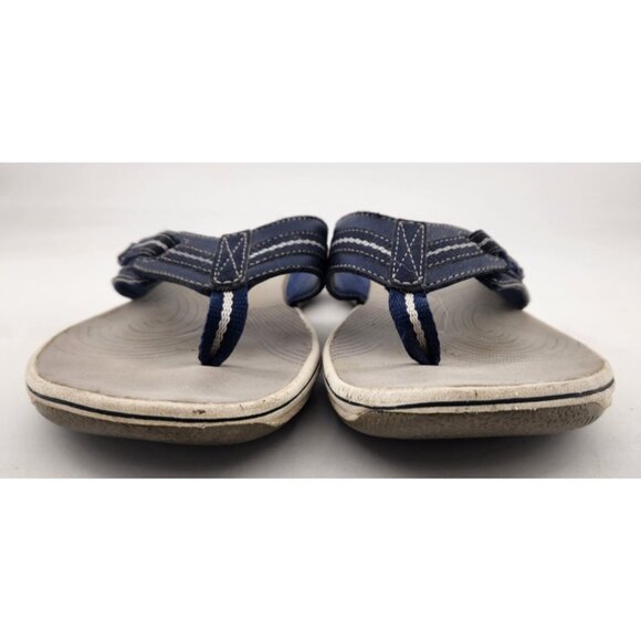 Clarks Cloudsteppers Women's Size 9 M Navy Blue T Strap Thong Sandals Flip Flops - Picture 2 of 11
